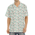 Laurel Green Bull Terrier Pattern Print Aloha Shirt