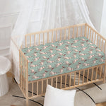 Laurel Green Bull Terrier Pattern Print Baby Crib Sheet