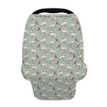 Laurel Green Bull Terrier Pattern Print Baby Seat Cover