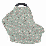 Laurel Green Bull Terrier Pattern Print Baby Seat Cover