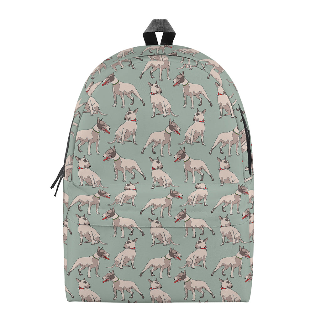 Laurel Green Bull Terrier Pattern Print Backpack