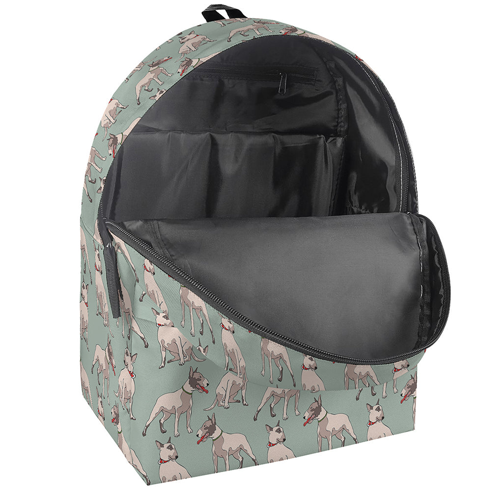 Laurel Green Bull Terrier Pattern Print Backpack
