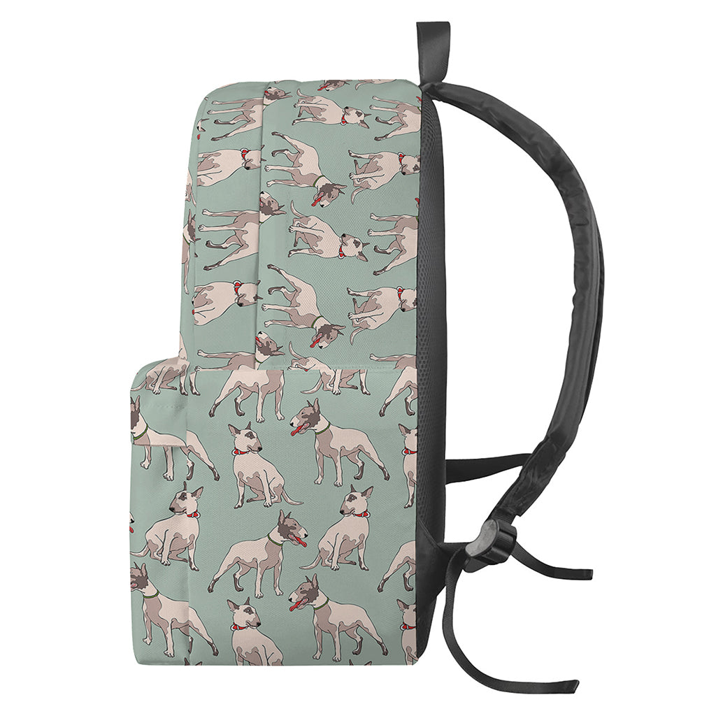 Laurel Green Bull Terrier Pattern Print Backpack