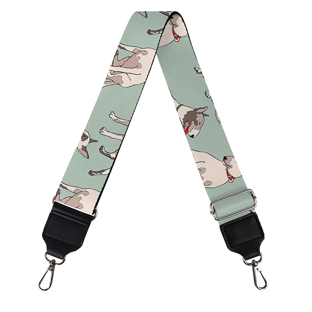 Laurel Green Bull Terrier Pattern Print Bag Strap