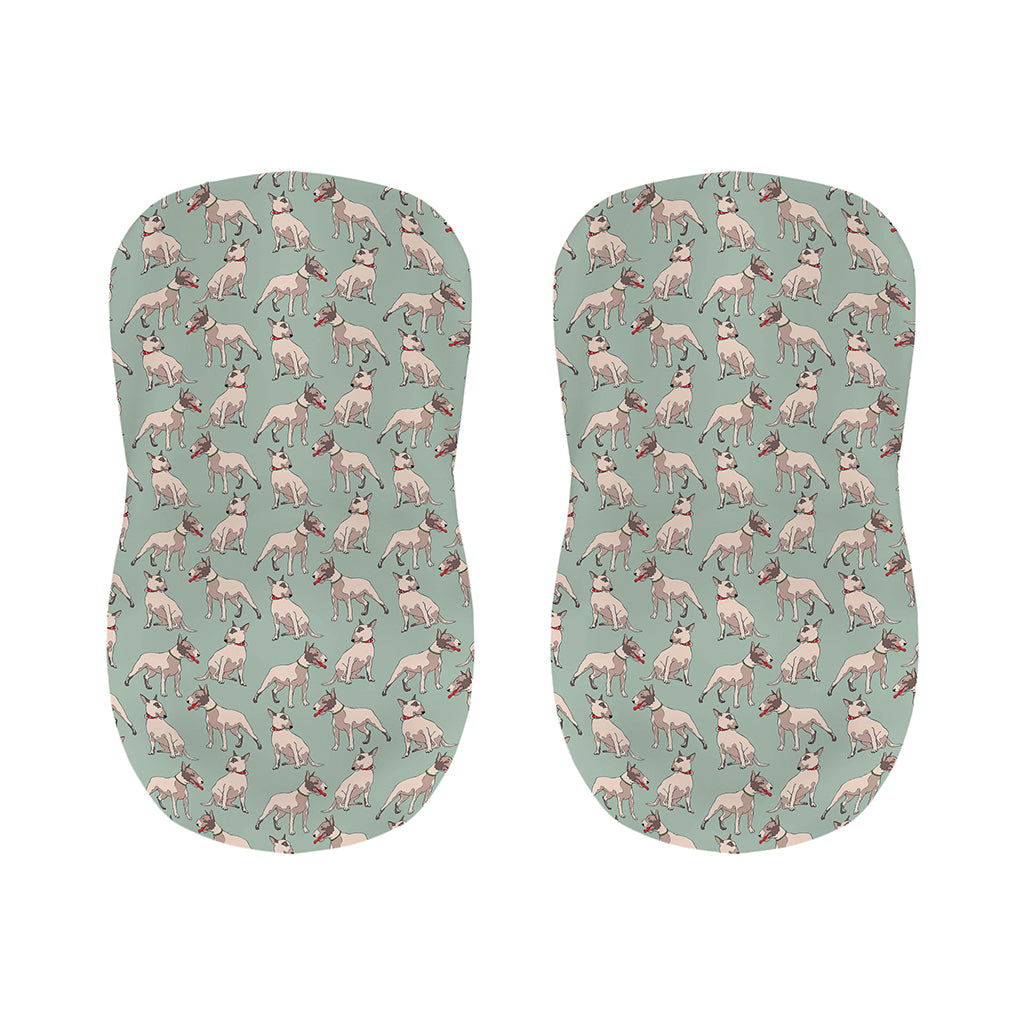 Laurel Green Bull Terrier Pattern Print Bar Stool Covers