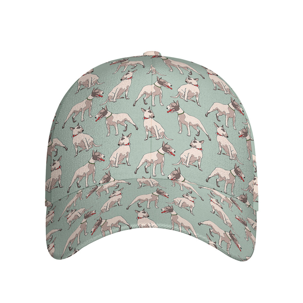 Laurel Green Bull Terrier Pattern Print Baseball Cap
