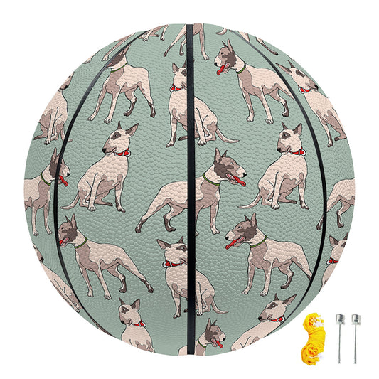 Laurel Green Bull Terrier Pattern Print Basketball