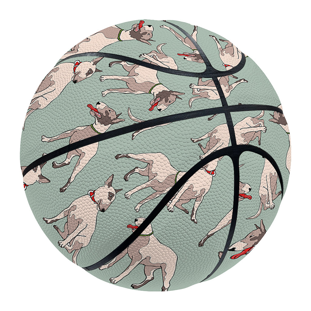 Laurel Green Bull Terrier Pattern Print Basketball