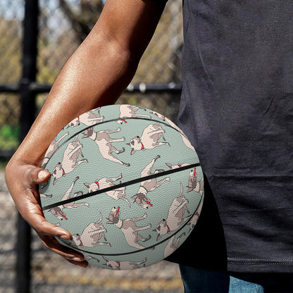 Laurel Green Bull Terrier Pattern Print Basketball