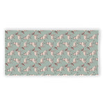 Laurel Green Bull Terrier Pattern Print Beach Towel