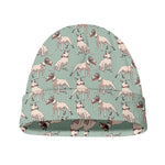 Laurel Green Bull Terrier Pattern Print Beanie