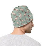 Laurel Green Bull Terrier Pattern Print Beanie