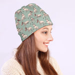 Laurel Green Bull Terrier Pattern Print Beanie