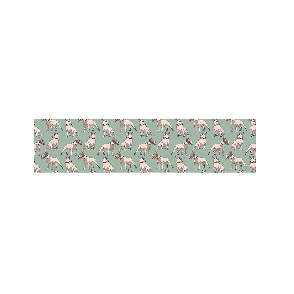 Laurel Green Bull Terrier Pattern Print Bed Runner