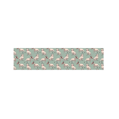 Laurel Green Bull Terrier Pattern Print Bed Runner