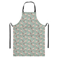 Laurel Green Bull Terrier Pattern Print Bib Apron With Pocket