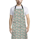 Laurel Green Bull Terrier Pattern Print Bib Apron With Pocket