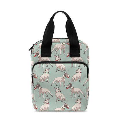 Laurel Green Bull Terrier Pattern Print Bible Tote Bag