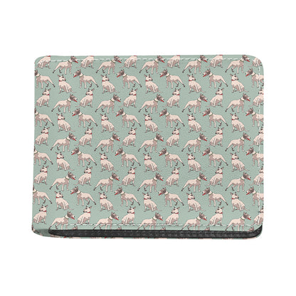 Laurel Green Bull Terrier Pattern Print Bifold Wallet