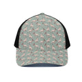 Laurel Green Bull Terrier Pattern Print Black Mesh Trucker Hat