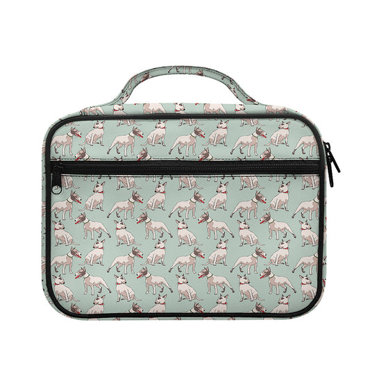 Laurel Green Bull Terrier Pattern Print Briefcase Bible Bag