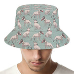 Laurel Green Bull Terrier Pattern Print Bucket Hat