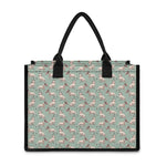 Laurel Green Bull Terrier Pattern Print Canvas Tote Bag