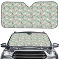 Laurel Green Bull Terrier Pattern Print Car Windshield Sun Shade