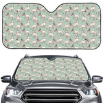 Laurel Green Bull Terrier Pattern Print Car Windshield Sun Shade