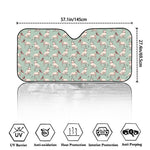 Laurel Green Bull Terrier Pattern Print Car Windshield Sun Shade