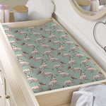 Laurel Green Bull Terrier Pattern Print Changing Pad Cover
