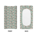 Laurel Green Bull Terrier Pattern Print Changing Pad Cover