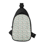 Laurel Green Bull Terrier Pattern Print Chest Bag