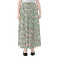 Laurel Green Bull Terrier Pattern Print Chiffon Maxi Skirt