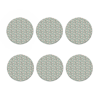 Laurel Green Bull Terrier Pattern Print Coaster Set