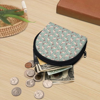 Laurel Green Bull Terrier Pattern Print Coin Purse