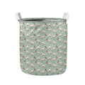 Laurel Green Bull Terrier Pattern Print Collapsible Laundry Basket