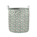 Laurel Green Bull Terrier Pattern Print Collapsible Laundry Basket