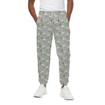 Laurel Green Bull Terrier Pattern Print Cotton Pants