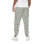 Laurel Green Bull Terrier Pattern Print Cotton Pants