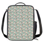 Laurel Green Bull Terrier Pattern Print Crossbody Lunch Bag