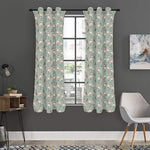 Laurel Green Bull Terrier Pattern Print Curtain