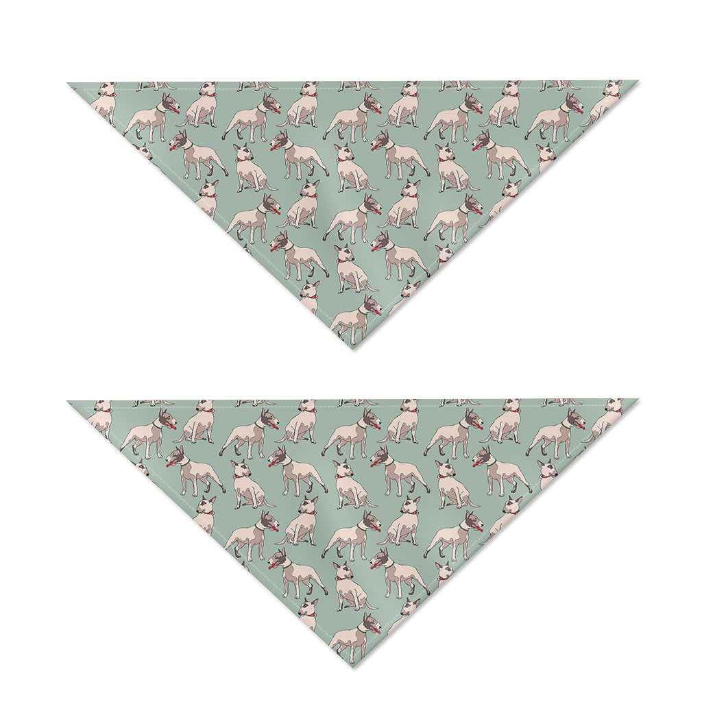 Laurel Green Bull Terrier Pattern Print Dog Bandana