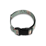 Laurel Green Bull Terrier Pattern Print Dog Collar