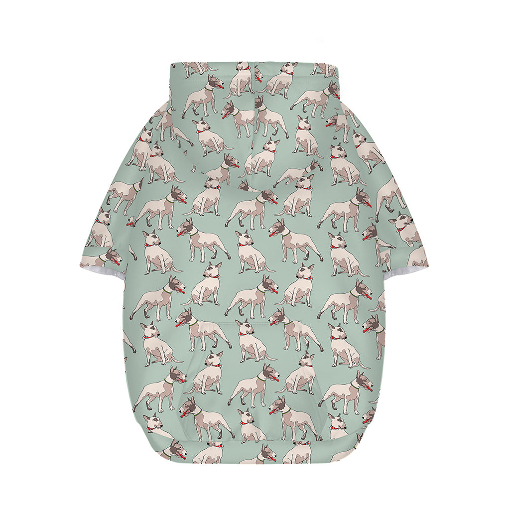 Laurel Green Bull Terrier Pattern Print Dog Zip Up Hoodie