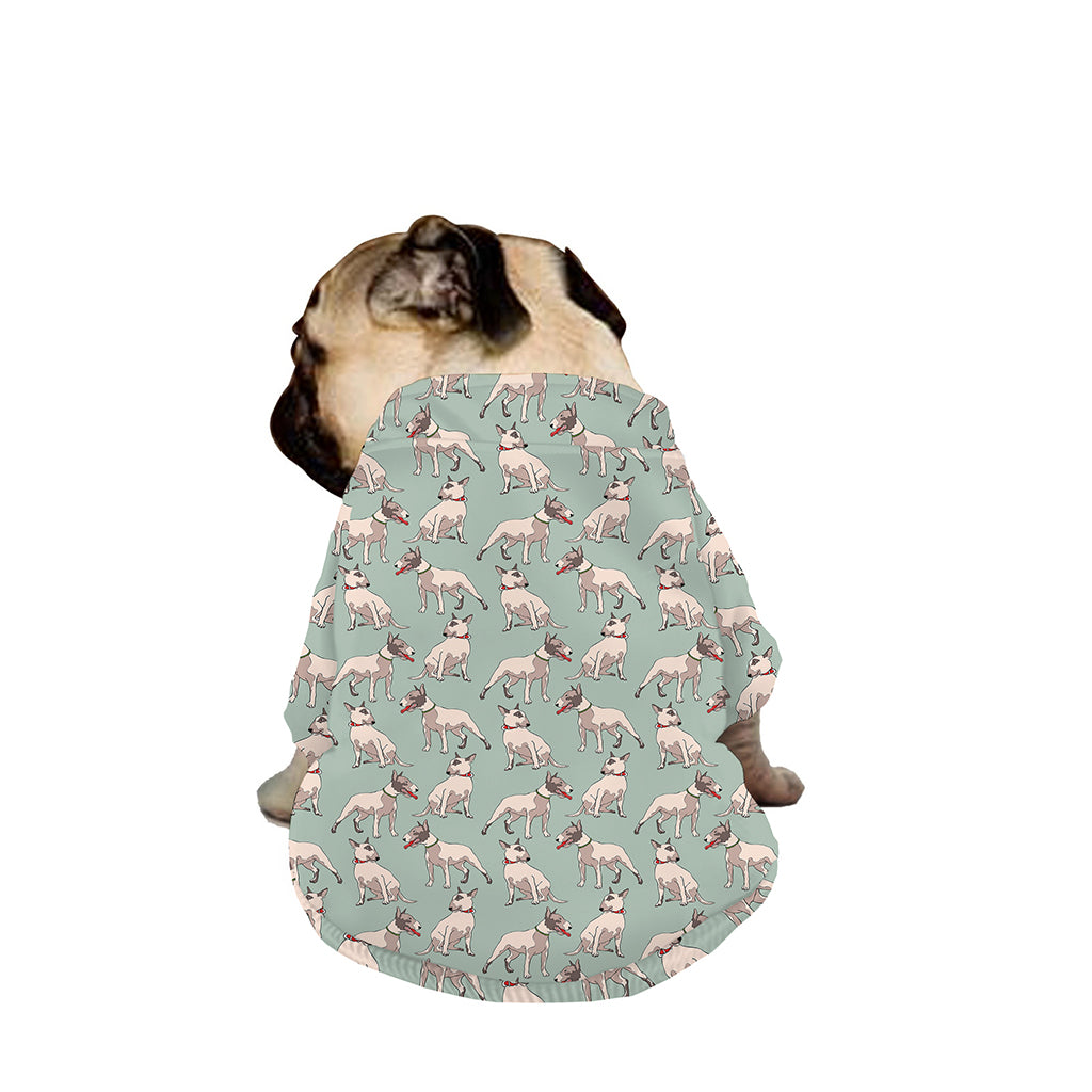 Laurel Green Bull Terrier Pattern Print Dog Zip Up Jacket