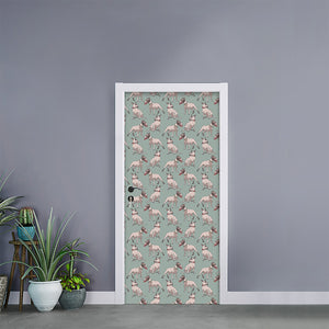 Laurel Green Bull Terrier Pattern Print Door Sticker