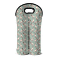 Laurel Green Bull Terrier Pattern Print Double Neoprene Wine Tote