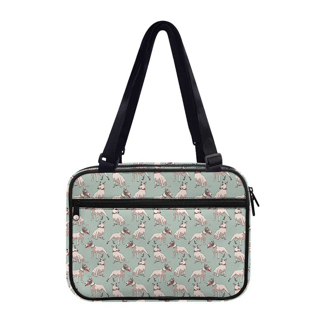 Laurel Green Bull Terrier Pattern Print Double Strap Bible Bag