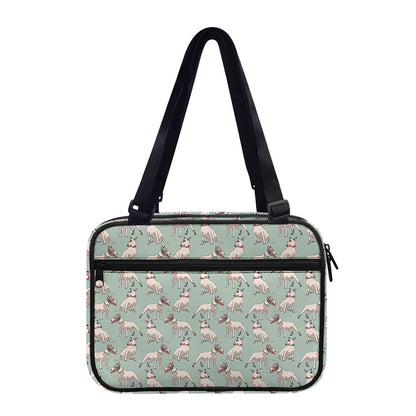 Laurel Green Bull Terrier Pattern Print Double Strap Bible Bag